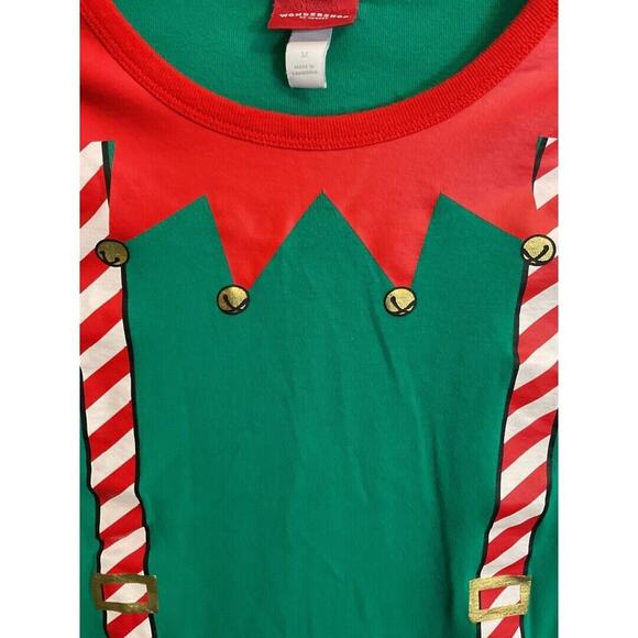 WONDERSHOP Holiday Pajama Women SZ M Elf Shirt Pant Set Christmas Clothing - Picture 3 of 13